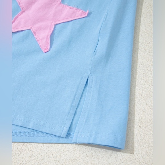 Blue and Pink Star Women's Top - Picture 7 of 9